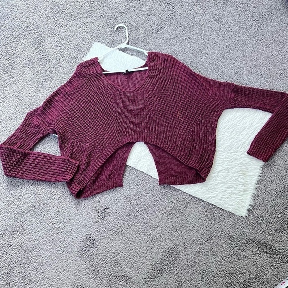 Express oversized knit slouchy fit drop shoulder maroon sweater medium - Picture 1 of 7